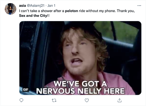 A tweet about Peloton's recent PR Crisis