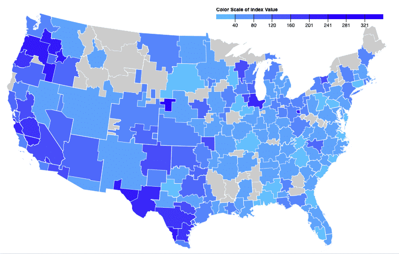 Audience insights: Heat map of Corona audience
